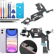 Dock Connector for iPhone 11 Charging Port Flex Cable Replacement for iPhone 11 USB Charger Dock Board Connector with Tools(Black)