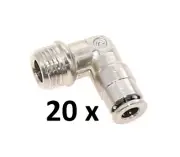 20 x Push Fit Metal Connectors Elbows Fifth Wheel In Fittings Grease 4mm x M10x1