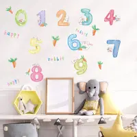 在飛比找蝦皮商城優惠-五象設計 卡通動物數字兒童臥室幼兒園牆面美化裝飾牆貼紙自粘