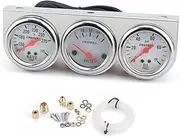 Universal Car 2'' 52mm Chrome Volt Water Temp Gauge Oil Pressure Gauge Triple 3 Gauge Set Gauges Kit