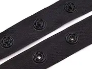 Beyond Trim Snap Button Tape - 0.7 Inch Sewing Fastener Polyester Plastic Press Stud Ribbon Replacement Crafting Crafts DIY DL-129A Black 5YD