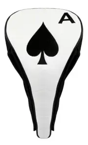 JP Lann Golf Ace of Spades Driver Head Cover with Magnetic Closure, Black/White