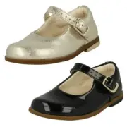 Clarks Girls Buckle Fastening School Shoes - Drew Sky