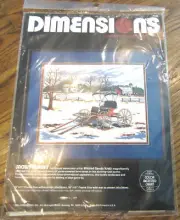 Counted Cross Stitch Dimensions Snowy Surrey Coach Wagon Scene New Sealed