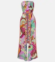 [Camilla] Camilla Printed strapless silk jumpsuit AU 16 multicoloured
