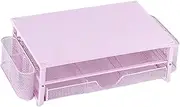 Computer Monitor Stand Riser, Laptop Riser with Drawer Multifunction Storage Office Supplies Desk Organizer Accessories, Pink
