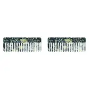 2PK Annabel Trends Tamed Hair Comb Rectangle Womens Accessory 15cm Malachite