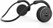 RTUSIA Small Bluetooth Headphones Wraparound Head - Sport Wireless Headset with Built-in Microphone and Crystal Clear Sound, Foldable and Portable in Wallet, 12 Hours Battery Life, Black