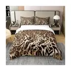 jejeloiu Leopard Print Duvet Cover 100% Cotton Cheetah Print Bedding 100% Cot...