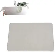 Hysgscwd Diatomaceous Earth Stone Bath Mat, Absorbent Bath Mats, Non Slip Quick Drying Diatomite Stones Shower Mat, Fast Drying Kitchen Counter Mat, Bathroom Floor Mat, Natural Easy to Clean