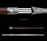 High Manganese Steel Han Jian Chinese Jian Sword 汉剑 Rosewood Sheath for Display