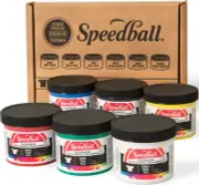 Fabric Screen Printing Ink Starter Set, 6-Colors, 4-Ounce for T-Shirt and Silksc