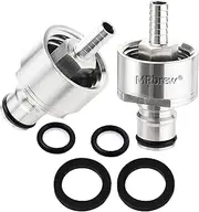 MRbrew Stainless Steel Carbonation Cap, 2 PCS Ball Lock Keg Post 5/16'' Beer Line Nipple Barb & CO2 Coupling for Soda Drink, PET Bottles Counter Pressure Bottle Filling Cap with Gasket &O-Rings
