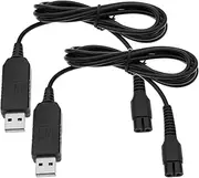 SING F LTD 2Pcs 4.3V Shaver Charging Cable Replacement Compatible with Philips QP2620/QP2520 QP2520/30 QP2520/70 QP2520/90 Power Charger Cord 1.2m