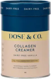 Dose & Co Dairy-Free Collagen Creamer in Vanilla Flavour - 340G Powder Supplemen