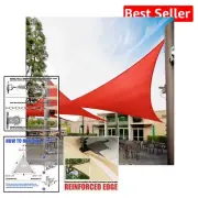 10x10 Red Triangle Shade Sail - 95% UV Blockage & Custom Sizes Available