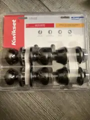 KwikSet Cove Keyed Entry Knob & Single Cylinder DeadBolt Bronze Set 92420-045