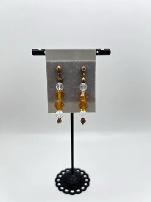 New Vintage Dangle Beaded Yellow Earrings Buy $25 Get Free Shipping