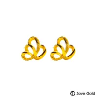 在飛比找PChome24h購物優惠-Jove Gold 漾金飾 蕙質蘭心黃金耳環