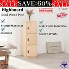 Solid Wood Pine Highboard Sideboard Buffet Console Cabinet Tall Storage vidaXL
