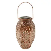 Solar Hexagon Hollow Lamp Metal LED Hanging Lantern Lights -Style 2