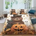 Bedding Suit Happy Halloween Comforter Cover Set Pumpkin Ghost Witch 32