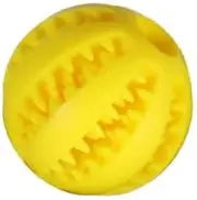 Paw Degree Dog Treat Interactive Puzzle Ball Toy, Chew Toy, Teething, Teeth Cleaning, Fetch, Reduces Boredom, Fetch and Chase, Training (Yellow (Large))