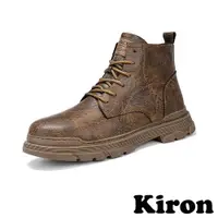 在飛比找ETMall東森購物網優惠-【KIRON】復古皮紋休閒馬丁靴/復古皮紋潮流時尚休閒馬丁靴