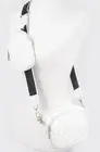 White Sling Multi Use Phone Purse Crossbody Quilted Clutch Bag Black Strap