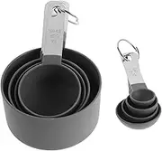 Mikinona 8-Piece Stainless Steel Measuring Cup Spoon Set Cooking Baking Tea Scoop Bean Measure Sugar Scoop