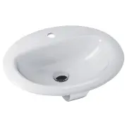 Stella Fully-Inset Basin, 1 Tap Hole, Gloss White