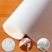 17.7×196.8in Shelf Liner,Non Adhesive Drawer Liners,Non-Slip Cabinet Liner,Washable Oil-Proof,for Cabinets, Storage, Kitchen,Desks,Shelf Liners-Clear,（45 * 500CM 1 Roll）