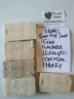 5 BARS GOAT MILK SOAP ESSENTIAL OIL LAVENDER CEDAR EUCALYPTUS OATMEAL AND HONEY