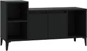 vidaXL TV Cabinet Entertainment Unit Stand TV Console Stereo Side Cabinet Sideboard Living Room Bedroom Storage Black Engineered Wood