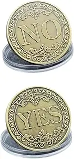 Decision Maker Flip Coin, YES or NO Challenge Coin with Protective Case, Antique Bronze, (Pack of 1)