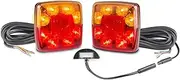 LED Autolamps 12V Stop/Tail/Indicator/Reflector Lamps with 5 Meter Cable Twin Blister, 100 mm x 100 mm x 22 mm Size
