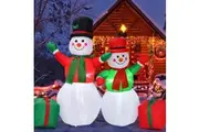 Costway Christmas Inflatable Snowmen Xmas Decoration w/Built-in LED Lights Home Party Garden Patio
