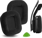 Geekria Comfort Velour Replacement Ear Pads for Astro Gaming A20 Headphones Ear Cushions, Headset Earpads, Ear Cups Cover Repair Parts (Black)