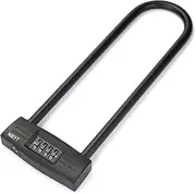 NBYT 4 Digit Resettable Combination Bike U Lock/D Lock for Bikes/Glass Door Lock, 14mm Shackle for Heavy Duty Protection Long Bicycle Padlock
