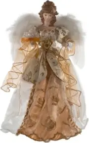 Kurt Adler 17-Inch Ivory and Gold Angel Treetop