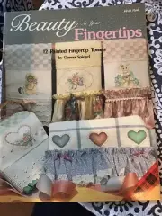 BEAUTY AT YOUR FINGERTIPS 12 PAINTED FINGERTIP TOWELS BOOKLET,NEW