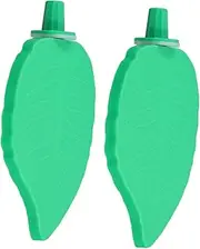 Milisten 2pcs Parrot Perch Stand Leaf Shape Sands Bird Stick Grinding Rough Surfaced Large Bird Perches For Parakeets Macaw Parrots Cages Toy