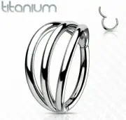 Implant Grade Solid Titanium Hinged Triple Hoop Segment Ring Ear Cartilage Helix