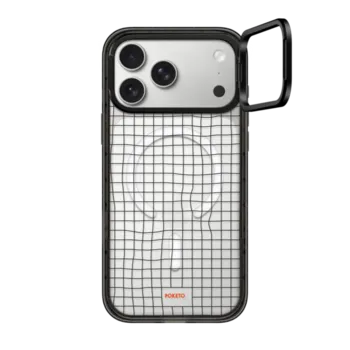 iPhone 17 Pro Max Impact Ring Stand Case MagSafe Compatible Wavy Grid by Poketo