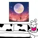 【24mama 掛畫】單聯式 油畫布 月亮 星星 夜晚 插畫 無框畫 時鐘掛畫-50x50cm(月亮)