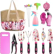Monika Gardening Kit 20 Piece Set Transplanter Fork Cultivator Trowel Pruner Weeding Fork Gift of Choice