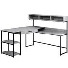 59 Gray and Black L Shape Computer Desk