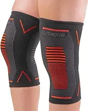 aZengear Knee Support Brace (Pair) - Compression Knee Sleeve for Joint Pain, Ligament Injury, Meniscus Tear, Arthritis, ACL, MCL, Running, Weightlifting, Squats (L)