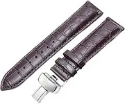 [WAHRE] Genuine Leather Watchband Fit for Tissot Fit for Le Locle T41 T006 PRC200 Watch Strap 18 19 20 21 22mm Wrist Belt Bracelet 1853 Watch Band(Brown Silver Clasp,19mm)