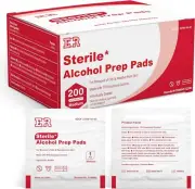 Ever Ready First Aid Alcohol Prep Pads Individually Wrapped Swabs - 200 Pads
